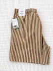 Nwt H m Men   s Striped Swim Trunks Size Large Beige tan