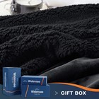 Sherpa Fleece Blanket  queen Size 90   x90    Black  Plush Throw Fuzzy Super Soft