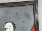 Vintage Oriental Chinese Reverse Painting On Glass Woman Framed 22 1 2 x15 3 4   