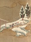 Japanese Antique Screen Painting Very Big Size Admire Maple By Kano Hideyori