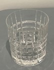 Pair Tiffany   Co Plaid Crystal Double Old Fashioned Glasses Discontinued Mint
