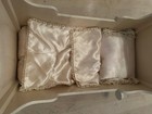 1950s Vintage Cradle Wooden Rocking Baby Doll Bed Crib Plays Rock A Bye Baby     