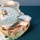 1987  Fitz And Floyd Swan Soup Tureen W  Laddle  Lid And Platter 3 5 Qt 1987