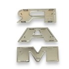 Customize Your Ride With A Sleek Silver Grille Letter Emblem Badge For Your Ram