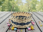 Amish Made Medium Round Easter Basket With Solid Oak Bottom And Handle