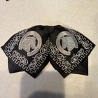 Mariachi Bow Tie  Black And A Silver Horseshoe And Horse Embroidered mo  o Charro