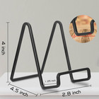 4 Pack 4 Inch Black Metal Display Stands Square Plate Holder Display Stand Frame