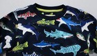 Mini Boden Boy s Printed Sweatshirt Jl3 College Navy Sharks Size 4-5 Nwt