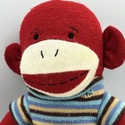 Original 2009 Dan Dee Sock Monkey Plush Red Striped Shirt Collectors Choice 18 