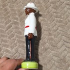 Vintage Bahamas Souvenir Figurine Uniformed Man White Jacket Red Belt Green Base