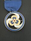 Vintage Solid 10k Gold Girl Scout Leader Thanks Ribbon Badge Pin Medal 5 6 Grams
