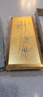 Vintage Japanese  Plastic Gold Leaf Trinket Jewelry Letter Box With Lid