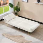 79 Inch Modern Convertible Sofa Bed Futon Couch Corduroy For Living Room White
