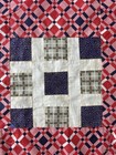 Antique Vintage Multigenerational Quilt Top Indigo Madder Turkey Overdye Green