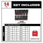 Milwaukee 49-66-7014 Shockwave 1 2  Impact Duty Metric Deep Socket Set - 14 Pc