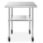 Stainless Steel 24  X 36  Nsf Commercial Kitchen Work Food Prep Table W  Casters