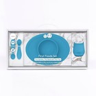 Ezpz First Food Set - Blue - 4pc  Non-slip Grip Bpa-free Silicone Solid Pattern