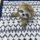 Cloud Island Baby Lovey Security Blanket Satin Trim Sloth Blue White