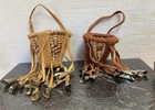 Lot Of 4 Apache Style Burden Baskets   Signed Kachina Goose Eggs