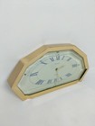 Seiko Qsg236g Mantel Shelf Clock Metal Gold Geometric Mid Century Modern Vtg