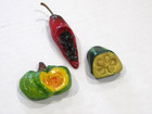 Vintage Refrigerator Magnet Lot Of 2 Fruit   Veggy Cucumber Pumpkin Red Pepper