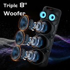 Triple 8  Party Woofer Bluetooth Speaker Karaoke Portable Stereo Heavy Bass Mic