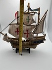 Vintage Wooden Ship Model Santa Maria Home Boat Yacht Coastal Decor