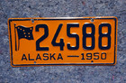 1950 Alaska License Plate - Original Paint