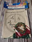 Dollhouse Miniature Cross Stitch Christmas Tree Skirt Kit  4438  Scale 1 12 Vtg