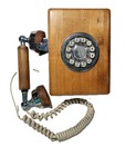 Vintage Maple Wood Butcher Block Telephone Wall Phone Western Electric Retro