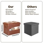 Folding Storage Ottoman Foot Rest Stool 330 Lbs Bench 17x13x13 Light Brown
