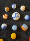 Estate Find Lot Of 62 Glass Marbles Various Sizes  Design  Age   Condition