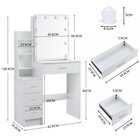 Makeup Vanity Desk With Mirror   Lights  Vanity Table With Drawers Led Dresser