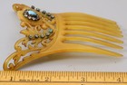 Vintage Hair Comb Gold Mantilla Celluloid  W  Rhinestones
