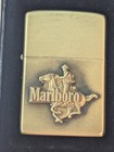 Zippo Vintage Marlboro Brass Cowboy Unstruck 1982 Very Rare Original Box