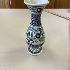 Vintage Turkish Kutahya Handmade Hand-painted Blue White Ceramic Vase
