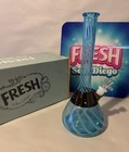 New 12  Fresh Beaker Glass Water Pipe Usa Crafted Solid Thick Hookah Blue White