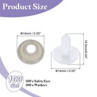 100 Pcs 14mm Plastic Safety Eyes For Crocheting With Washers For Animals  White