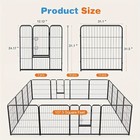 16 Panel Dog Playpen Indoor outdoor Use  Metal Exercise Pen With Door In Garden