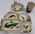 Little Journey Eco 5 Piece Toddler Eco Friendly Feeding Set Alligator And Lizard
