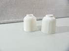 Antique White Milk Glass Ribbed Light Lamp Shades - Set Of 2