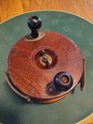 Vtg Peetz Trolling Fishing Reel Brass  Wood 6 Inch Victoria B c   W Line