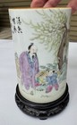 Fine Antique Chinese Hand Painted Porcelain Brush Washer-late Qing Dynasty
