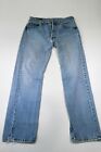 Vtg Levis 501 Jeans Faded Blue Distressed 33w 32l Made In The Usa 2001