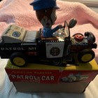 Vintage Tin Friction Police Patrol Car Toy W  Siren   Box  patrol N97 