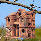 Wooden Bird Houses For Outside     10 Rooms Multi-chamber Bird House  Carbonized P