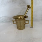 Vintage Heavy Solid Brass Mortar   Pestle Pharmaceutical Apothecary Appx 4 5 