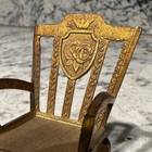 Vintage Gold Brass Tone Metal Miniature Dollhouse Furniture Rocking Chair Japan