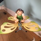 Rare Handmade German Echt Erzgebirge Holzkunst Volkskunst Hanging Girl Butterfly
