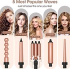 Hair Curling Iron  5 In 1 Curling Wands Set With Interchangeable 0 35  -1 3  